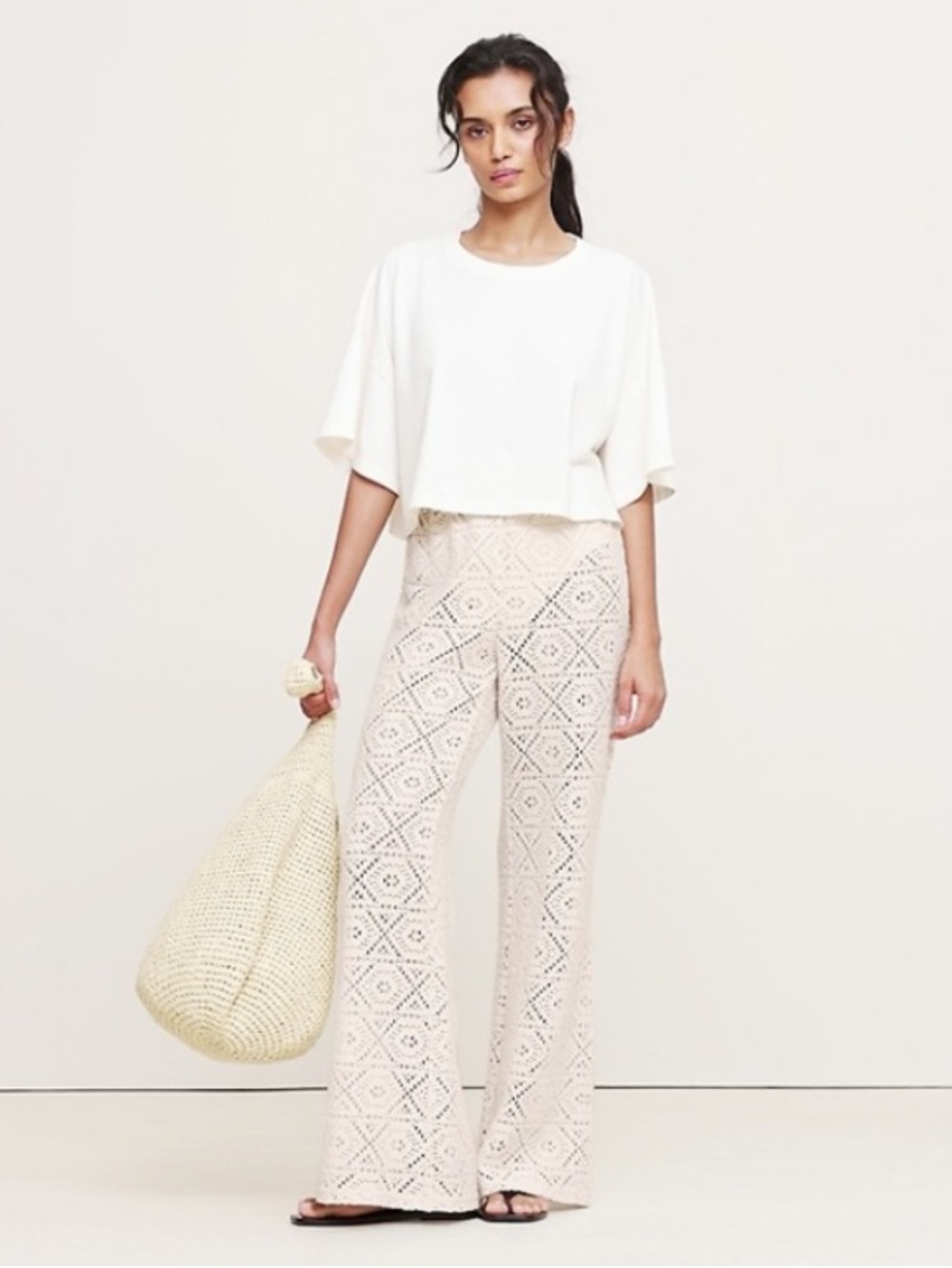FLARED ITALIAN LACE BEACH PANT